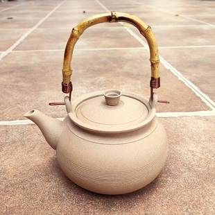砂铫耐热侧把壶提梁壶陶瓷烧水壶煮茶紫砂烧水壶炭火炉电陶炉可用
