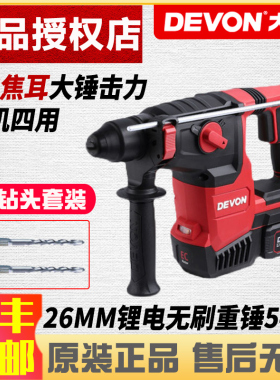 大有20V充电电锤无刷锂电冲击钻三用重型电镐工业级电动工具5402