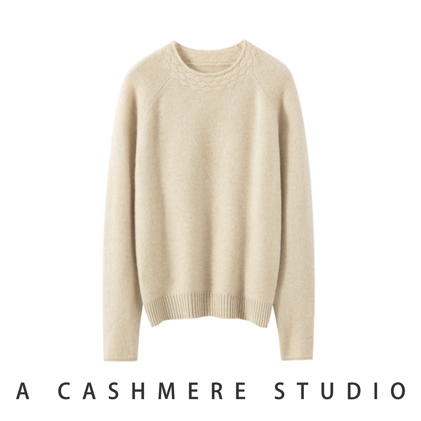 插肩袖半高麻花领100%纯山羊绒衫女圆领套头时尚百搭打底针织毛衣,女装/女士精品,羊绒衫,淘宝优惠券,粉丝福利购,淘宝优惠卷