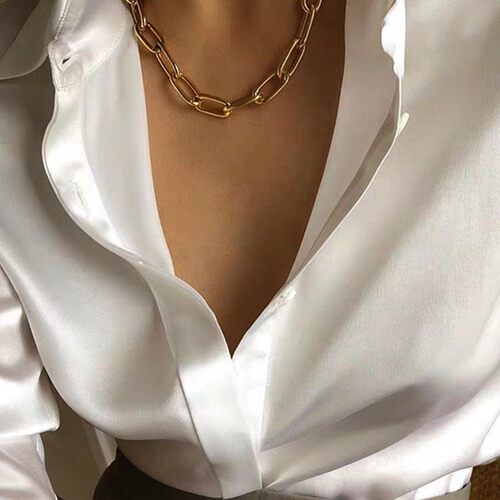 Simple Chain Men Jewelry Necklace Women Bride Choker For