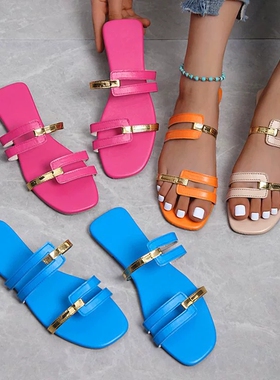 women shoes 2023 summer slipper flat ladies sandals 平底拖鞋