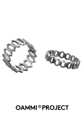 OAMMI原创设计小众雕刻镂空logo钛钢戒指食指男潮嘻哈潮牌简约