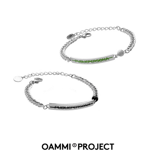 OAMMI删除线钛钢情侣手链