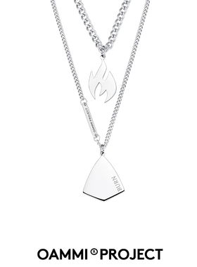 OAMMI原创潮牌叠带项链男钛钢