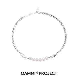 OAMMI原创贝珠拼接项链男女同款轻奢小众新款设计感网红锁骨链