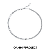 OAMMI芒星锆石拼接项链轻奢小众设计锁骨链ins中性嘻哈毛衣链情侣