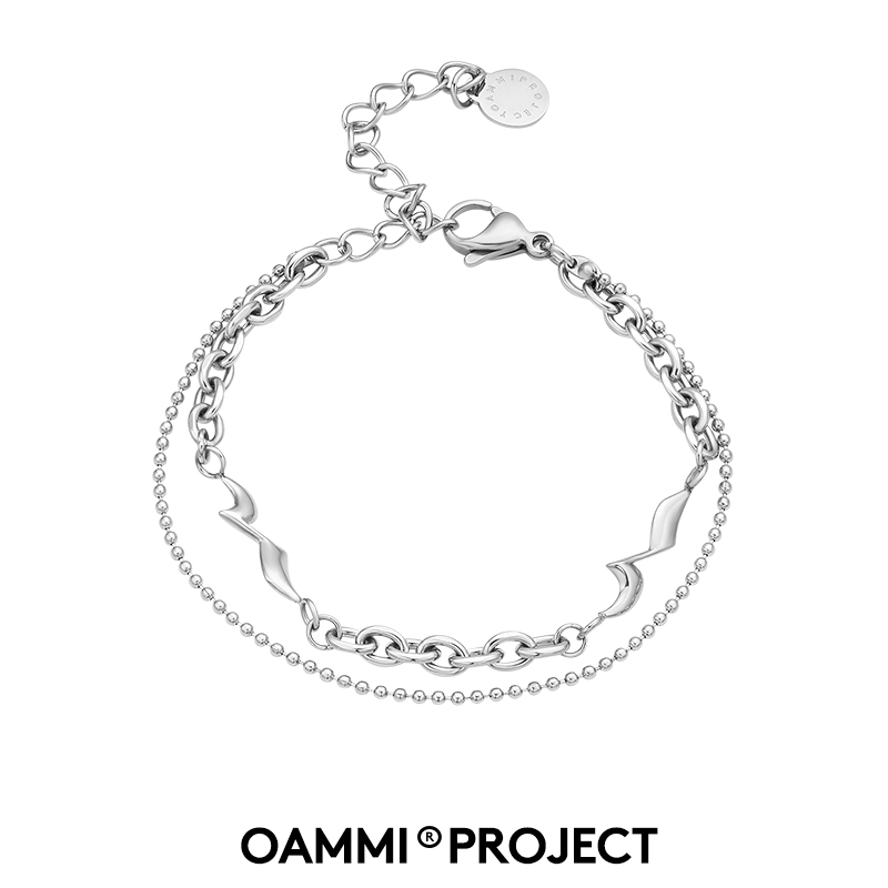 oammi情侣钛钢音符系列手链