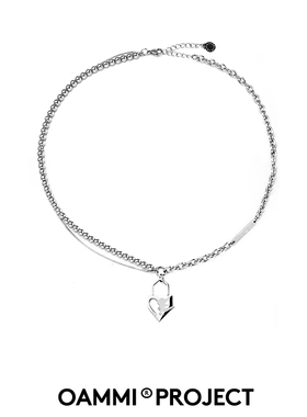 OAMMI原创小众设计心锁项链男女潮牌钛钢简约百搭高级感情侣送礼