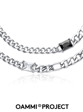 oammi拼接男女锆石项链