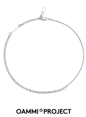 OAMMI原创潮牌两段拼接嘻哈街舞蹦迪钛钢个性百搭项链男生情侣ins