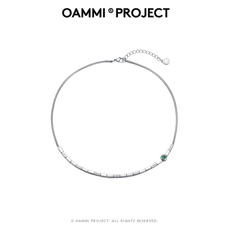 oammi原创潮牌钛钢情侣拼接项链