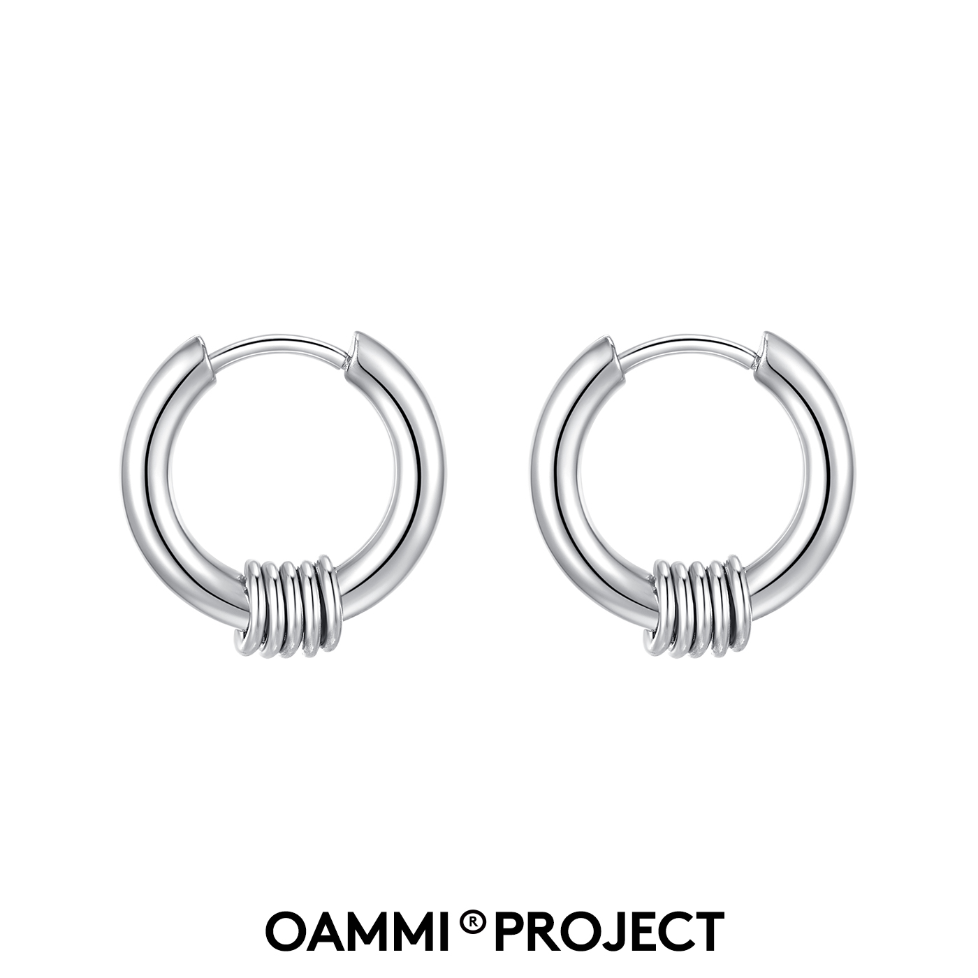 OAMMI小众小圆圈耳环钛钢简约耳洞男女百搭气质ins风高级感