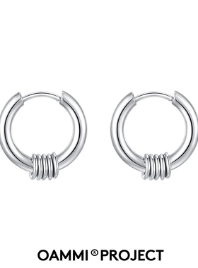 OAMMI小众小圆圈耳环钛钢简约耳洞男女百搭气质ins风高级感
