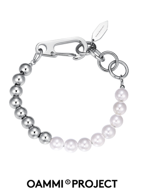 OAMMI原创潮牌贝珠特殊扣拼接钛钢手链男女潮高级感简约百搭情侣