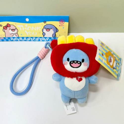 爱心薯条鲨情侣挂件一对小礼物