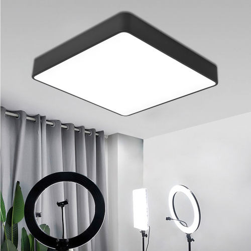 简约现代LED吸顶灯正方形黑色白色办公室会议室教室培训室健身房