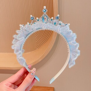 艾莎公主皇冠头饰儿童冰雪奇缘发箍压发卡女童王冠Elsa女王发饰