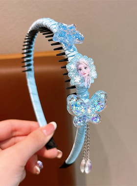 儿童礼物冰雪奇缘发箍艾莎公主碎发整理小学生Elsa女王头箍束发饰