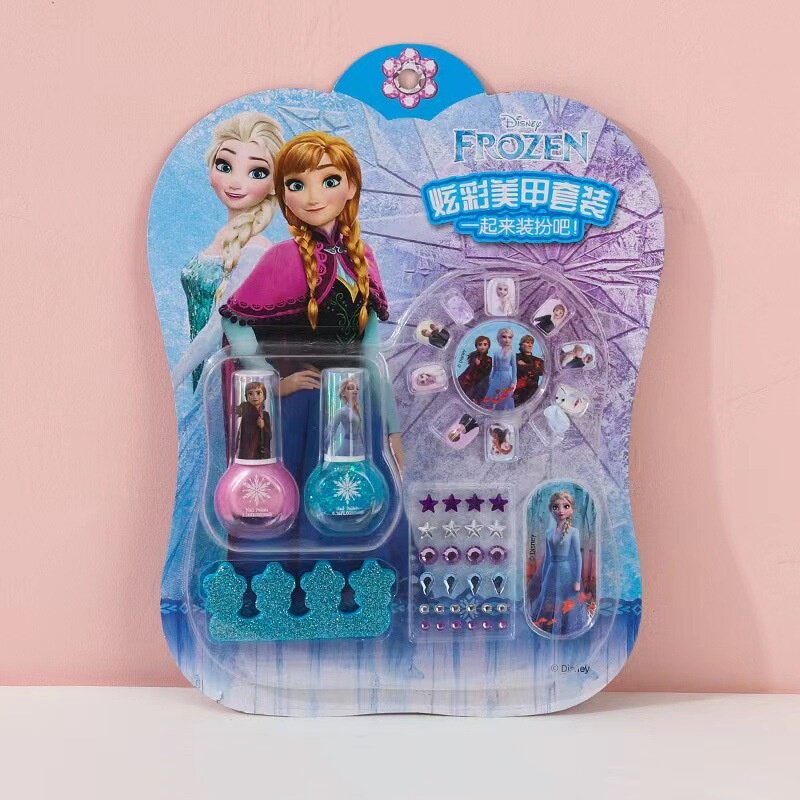 艾莎公主礼物女孩冰雪奇缘美甲套装儿童指甲油水溶性Elsa女王玩具