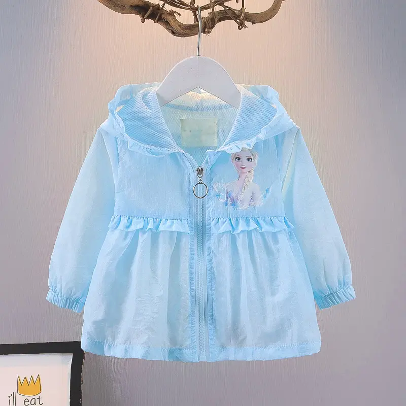 艾莎公主童装女童防晒衣Elsa外套冰小学生幼儿园连帽雪奇缘空调服