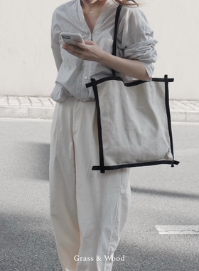 Grass&Wood棉麻帆布包百搭原创日韩托特包ins小众休闲柔软时尚