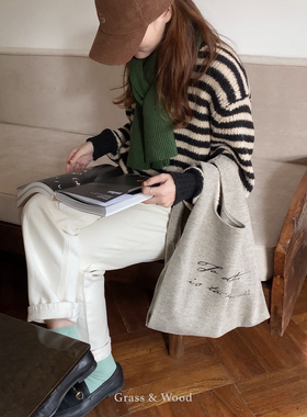 Grass&Wood针织购物袋法式背心包文艺日韩ins单肩高颜值秋冬新品