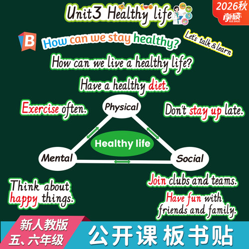 小学五六年级英语分课时板书教具