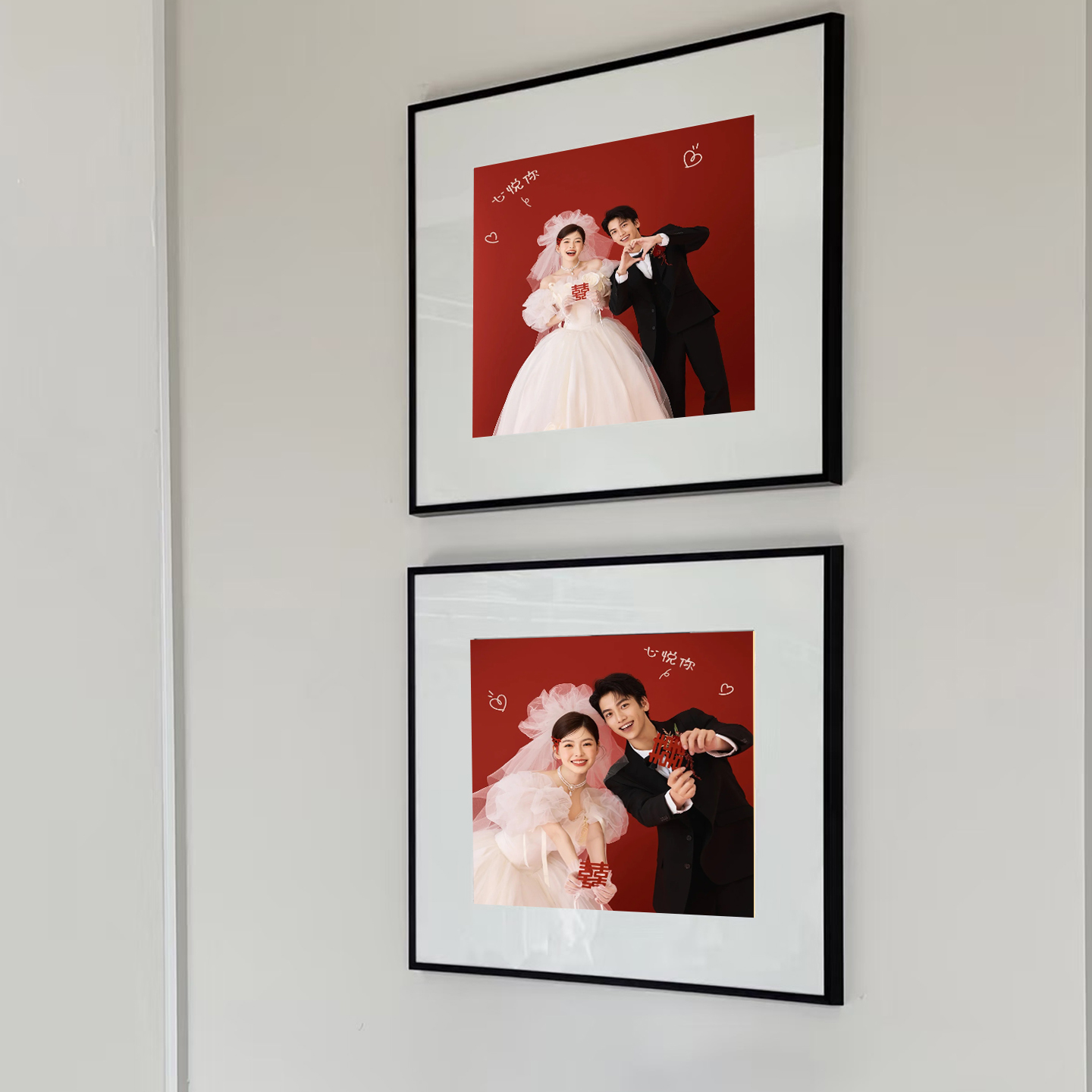 金属铝合金窄边框桌摆件定制婚纱照片打印相框摆台挂墙照片墙高级