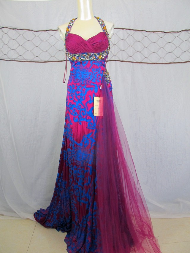 魅惑实拍法国原单重工钉珠挂脖拖尾女神高雅晚礼服宴会连衣裙孤品,女装/女士精品,礼服/晚装,淘宝优惠券,粉丝福利购,淘宝优惠卷