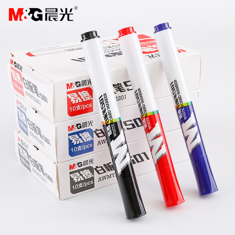 CHENGUANG 화이트 보드 펜 검정 수성 지울 수있는 어린이 색상 빨간색과 파란색 칠판 펜 사무용품 문구 드로잉 보드 펜 쓰기 패드 펜 지우기 쉬운 두꺼운 머리 2201