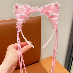 美乐蒂发箍卡通儿童女孩可爱假发辫子头箍甜美女童卡通蝴蝶结发饰