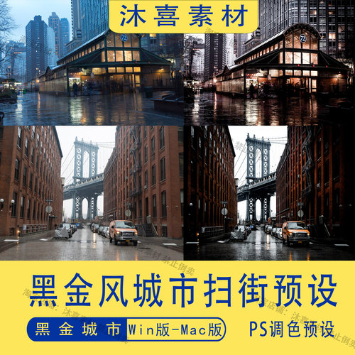 黑金风城市建筑风景旅拍扫街户外写真汽车后期修图lr调色预设ps