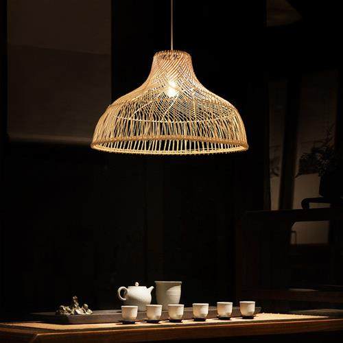 日式吊灯东南亚手工藤艺灯罩个性创意餐厅民宿茶室复古中式吊灯具,家装灯饰光源,客厅吊灯,淘宝优惠券,粉丝福利购,淘宝优惠卷