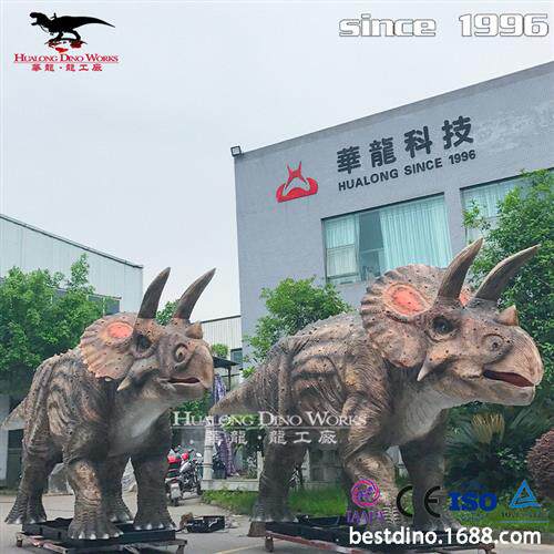 节日假期商场景区游乐园引流利器仿真恐龙机械三角龙会动会叫