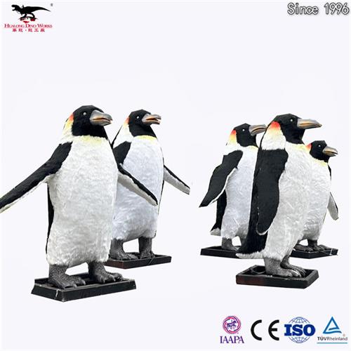 年大型仿真动物厂家仿真粘毛企鹅电动机械模型可动可叫机模