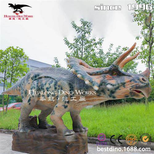 仿真三角龙下蛋场景模型组合仿真恐龙制作厂家景区游乐园引流