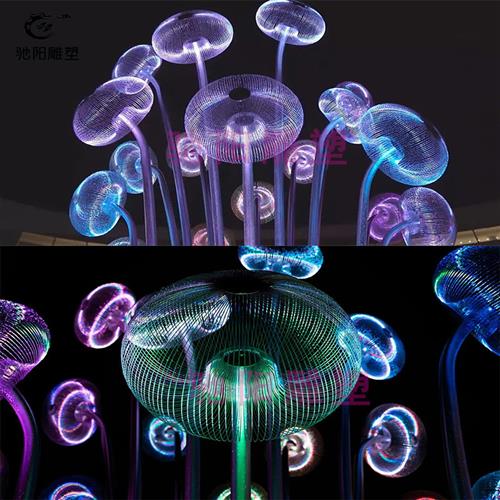 大型不锈钢镜面雕塑异形定制蒲公英花朵树户外城市地标性创意造型