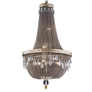 链条水晶吊灯意式轻奢水晶客厅餐厅别墅酒店会所吊灯艺术金属流苏