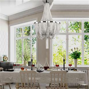 后现代铝链吊灯流苏灯客厅餐厅灯卧室灯别墅酒店会所吊灯链条灯