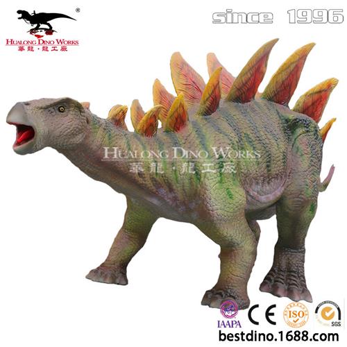 年仿真恐龙制作厂家生产机械电动剑龙可动可发声拍照互动模型