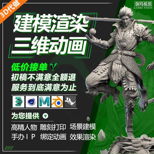 blender建模maya人物dmax绑定cd渲染动画zb建模打印建模场景建