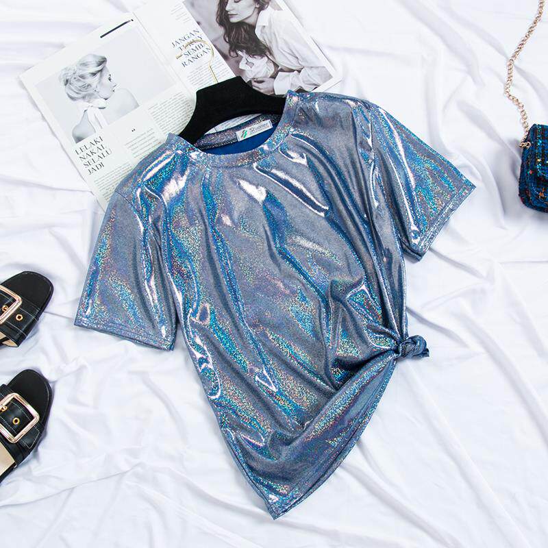 白t恤甜美薄款女式性感可爱潮流短袖女2019新款半截简约亮面创意在类目 女装/女士精品, T恤中 - 来自Buy2taobao.com提供专业的淘宝代购服务