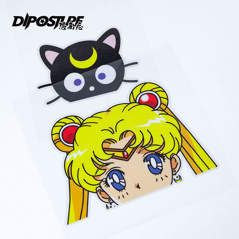 汽车贴纸动漫网红美少女战士水兵月行李箱拉杆箱电动车摩托车贴纸