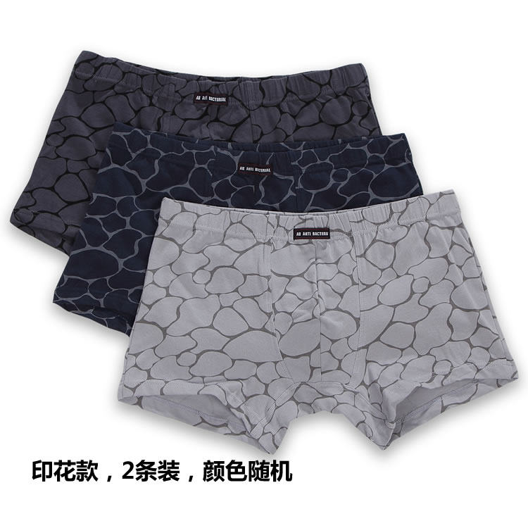 [2条装]AB专柜正品 男士抗菌保健平角内裤弹力纯棉平脚短裤头B035