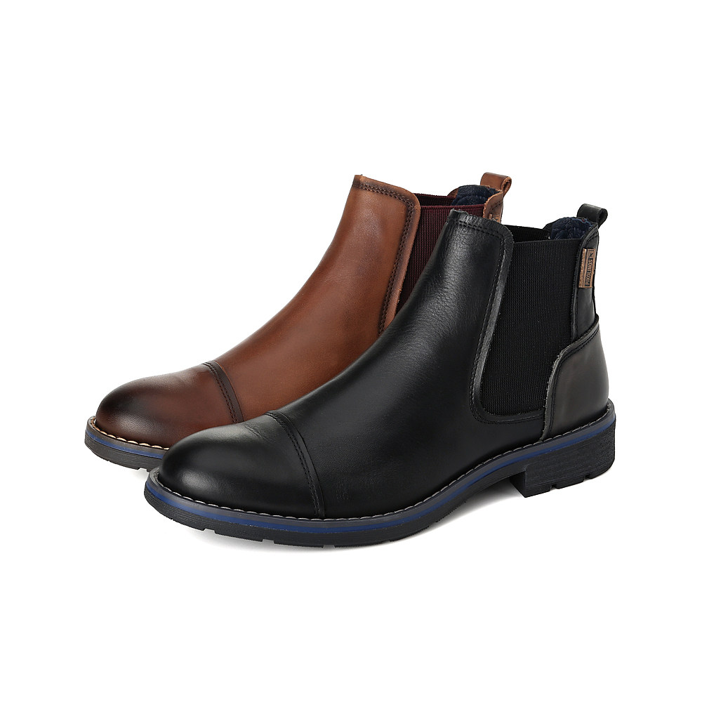 Pikolinos派高雁冬季多材质拼接平跟松紧带拼色男靴子PA18305,流行男鞋,马丁靴,淘宝优惠券,粉丝福利购,淘宝优惠卷