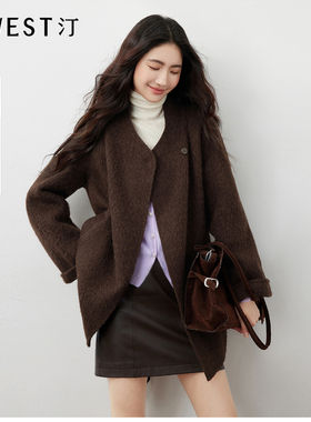 【大粒儿六周年庆】朗文斯汀法式纯色优雅毛呢外套DTMJ5510D12859