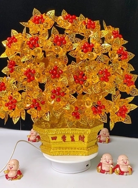 【新品上市】金玉满堂发财树手工串珠发财树材料包DIY招财树摆件