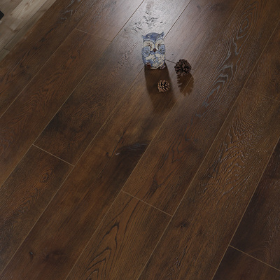 三拼年轮图案个性黑色木地板