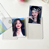 韩国ins咕卡套全透明白光加厚卡片保护套拍立得专辑3寸小卡硬胶套