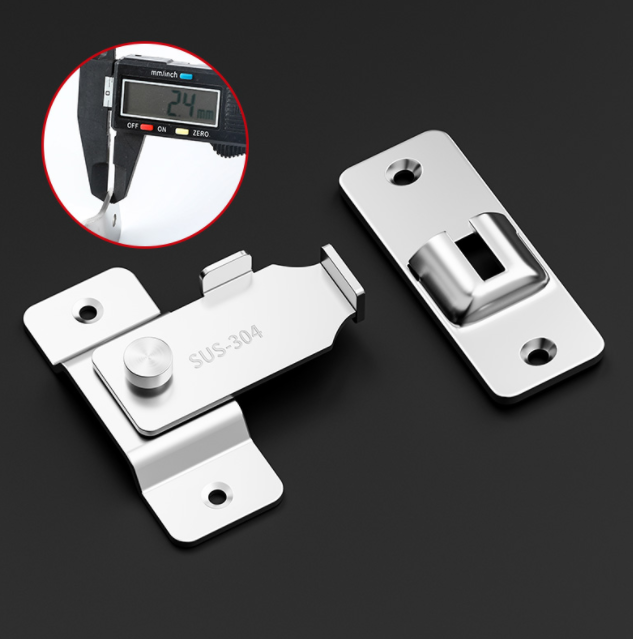 插销门栓室内免打孔门锁卫生间推拉门扣移门卡扣老式明装房门闩锁